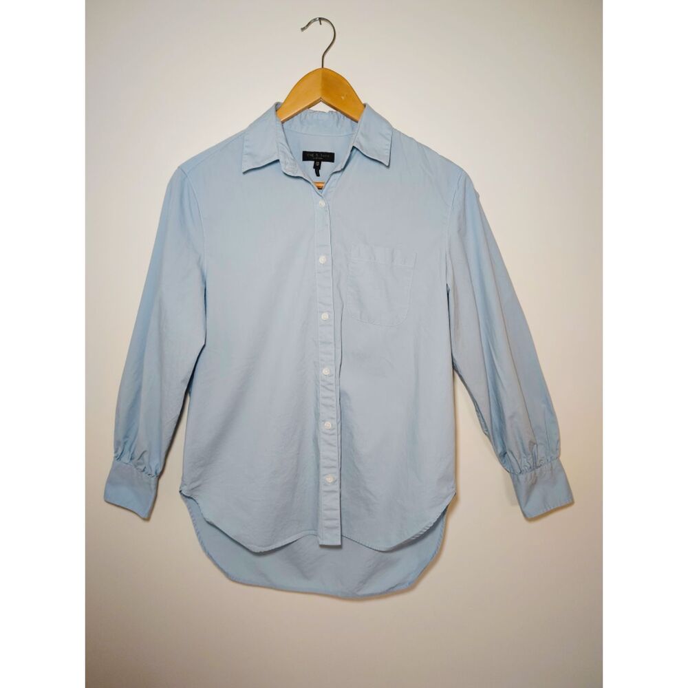 Rag & Bone Baby Blue Button Down Shirt Capsule Wardrobe Minimalist Quiet Luxury